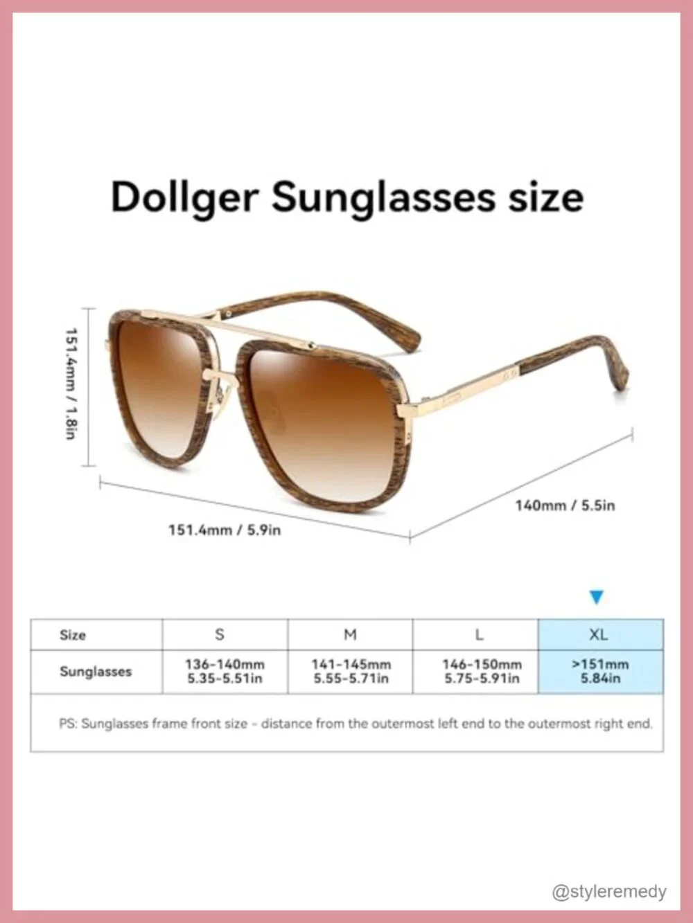 Oversized Square Aviator Sunglasses Men Retro Metal Frame UV400